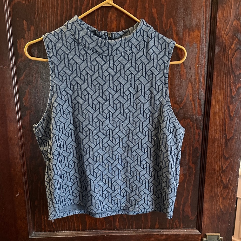 Anthropologie Blue Geometric Tank Top